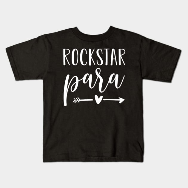 Womens Rockstar Para  Cute Paraprofessional Educator Teacher Kids T-Shirt by Kamarn Latin